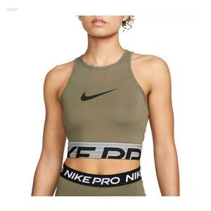 NIKE PRO Green DRI-FIT Cropped Graphic Mesh Training Tank Top Women’s XL